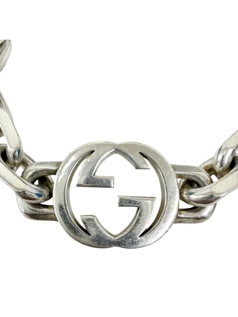 Gucci Interlocking Chain Bracelet Silver 19